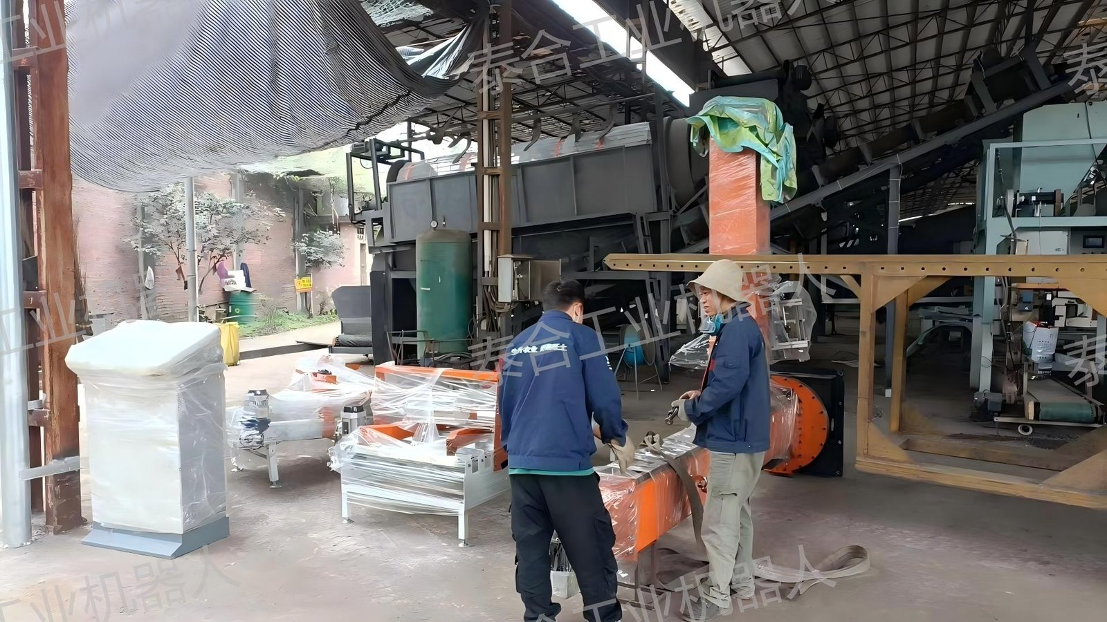 广东生升农业有机肥码垛应用现场